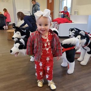 Unisex {Lil Cactus} Reindeer Moose Red Holiday Overalls